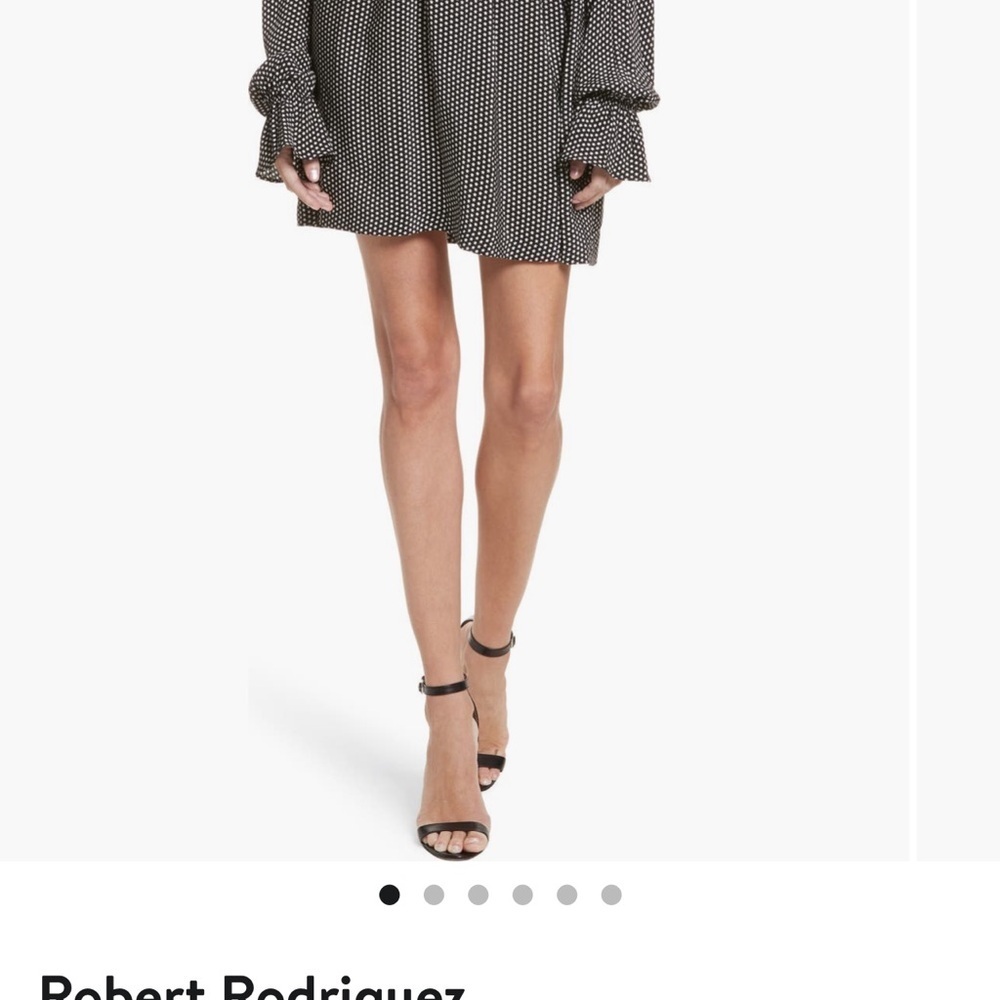 Robert Rodriguez Star Print Cold Shoulder Silk Dress, Small - Picture 6 of 15
